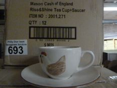 *Box of 12 Rise & Shine Teacups & Saucers