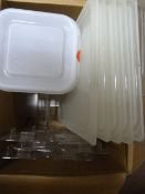 *Box Containing Clear Plastic Container Lids