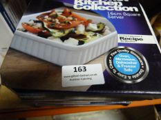 *Three 16cm White Porcelain Square Server Dishes