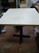 *Square Melamine Cafe Table on Pedestal Base