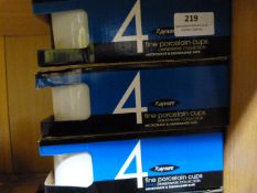 *Three Boxes of 4 White Porcelain Cups