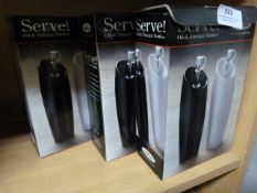 *Three Boxes of Black & White Ceramic Oil & Vinega