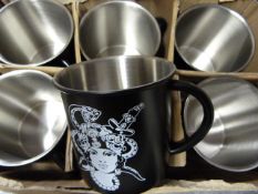 *Box of Six Stainless Steel Mugs 