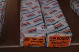 *Two Boxes Containing Ten 250mm Round Smooth Files