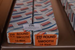 *Two Boxes Containing Ten 250mm Round Smooth Files
