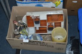 Box Containing Dolls House Furniture, Ornaments, T