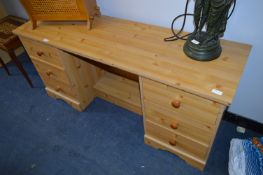 Pine Twin Pedestal Desk