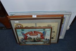 Five Framed Prints - Shipping, Army & Navy Stores,