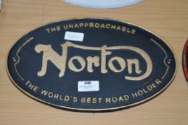 Cast Metal Sign - Norton