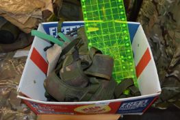 Box of Assorted Military Shoulder Straps, Belts, e