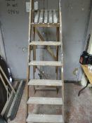 Seven Tread Wooden Stepladder