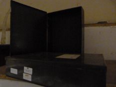 Two Green Metal Document Boxes