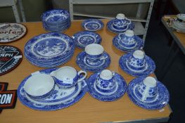 Blue & White Willow Pattern Dinner & Tea Ware (40