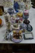 Collection of Pottery Items; Ornaments, Plant Pots