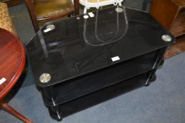 Black Glass Three Teir TV Unit