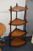 Mahogany Four Teir Corner Shelf Unit