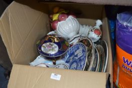 Box Containing Decorative Wall Plates, Part Tea Se