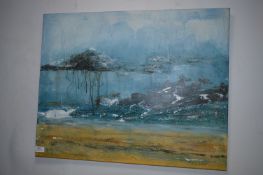 Painting on Canvas - Misty Mountains by Paula Mitc