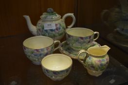 Floral Decorated Crown Staffordshire Tea for Two S