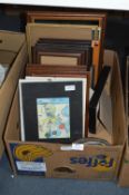 Box Containing Prints and Picture Frames