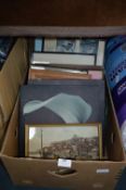 Box Containing Prints and Picture Frames