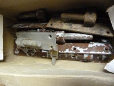 Box of Large Metal Hinge Brackets