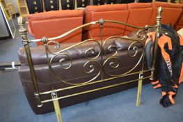 Polished Brass Effect Double Headboard