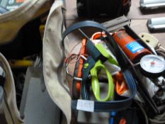 Canvas Bag and Assorted Tools; Foot Pump, Extensio