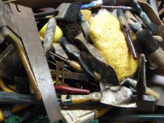 Large Box Containing Hand Tools Including Paint Br