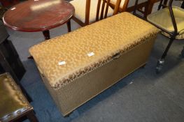 Wicker Ottoman and Contents