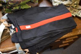 Three Pairs of Black with Red Stripe Trousers All