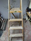 Five Tread Wooden Stepladder