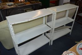 Two White Metal Three Teir Self Units