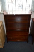 Mahogany Three Height Book Shelf with Drawer