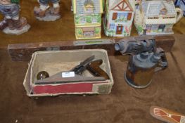 Stanley Bailey No.4 Plane, Spirit Level and a Bras