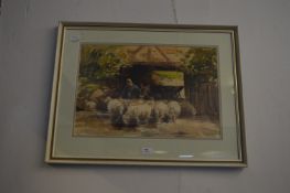 Framed Watercolour - Farmyard Scene