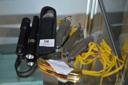 Military Camping Knives, Maglites and a Pen Knife