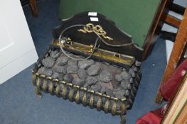 Brass & Black Metal Coal Effect Electric Fire