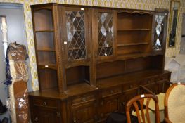 Oak Wall Unit and Corner Unit with Lead Glazed Doo