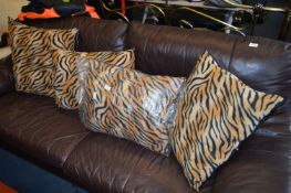 Set of Four Tiger Pattern Cushions