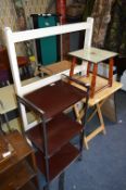 Folding Table, Three Teir Trolley and a Side Table