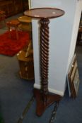 Mahogany Barley Twist Plant Stand