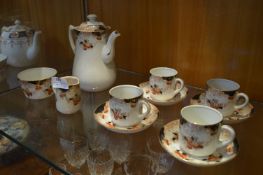 Gilt & Blue Floral Decorated Eleven Piece Tea Set