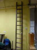 Twenty Four Tread Extending Wooden Ladder