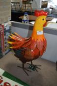 *Painted Metal Garden Ornament - Chicken