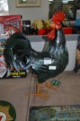 *Painted Metal Garden Ornament - Cockerel