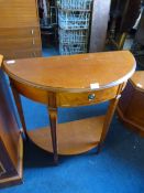 Walnut Effect Half Round Hall Table