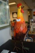 *Painted Metal Garden Ornament - Chicken