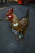 *Painted Metal Garden Ornament - Chicken