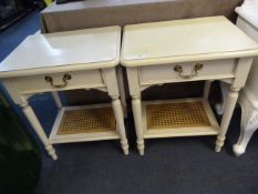 Pair Cream Painted Side Cabinets